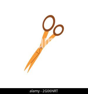 Scissors. Vector isolated hand drawn colorful single icon illustration. Stationery. Sewing element Stock Vector