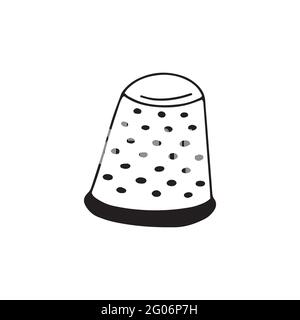 sewing thimble finger protector icon, black vector sign with editable  strokes, concept illustration Stock Vector Image & Art - Alamy