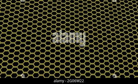 Abstract yellow and black hexagon background Stock Vector