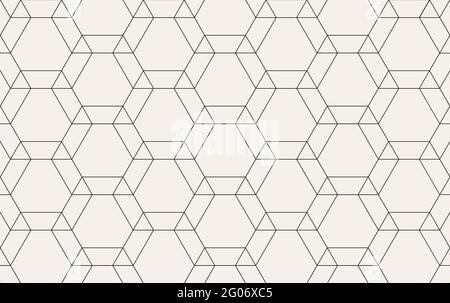 Abstract background pattern.  Repeating geometric hexagonal grid. Simple graphic design. Modern stylish texture with monochrome trellis. vector Stock Vector