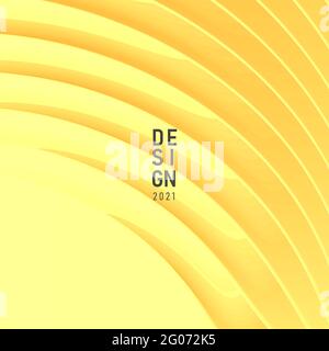 Cover banner background for fashion web promo with yellow 3d texture, trendy card Stock Vector