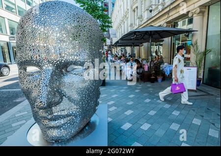 London, UK. 1st June, 2021. Seo Young-Deok, Meditation 626, 2018 - Opera Gallery London presents four public art sculptures by contemporary artists as part of the Mayfair Art Weekend's Sculpture Trail this June. Credit: Guy Bell/Alamy Live News Stock Photo