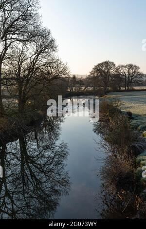 The River Tamar at Nether Bridge near Launceston Stock Photo