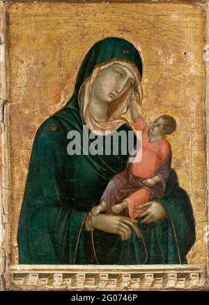 Madonna and Child by Duccio di Buoninsegna (c. 1255/1260-1318), tempera and gold on wood, c. 1290-1300 Stock Photo