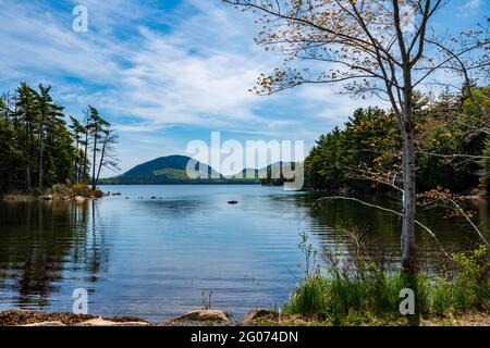 View across Eagle lake in Acadia National Park Stock Photo