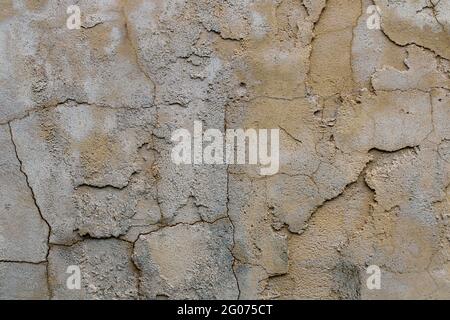 Weathered Masonry Plaster on an Old Chimney Stock Photo