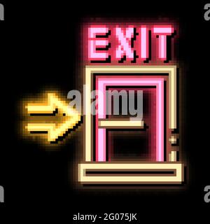 Fire-escape Exit Door neon glow icon illustration Stock Vector