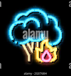 Fire Burning Tree neon glow icon illustration Stock Vector