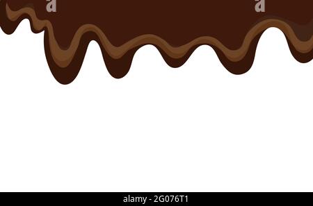 dripping chocolate isolated on white. vector illustration Stock Vector