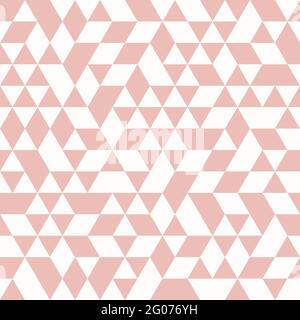 Geometric vector pattern with pink triangles. Geometric modern ornament. Seamless abstract background Stock Vector