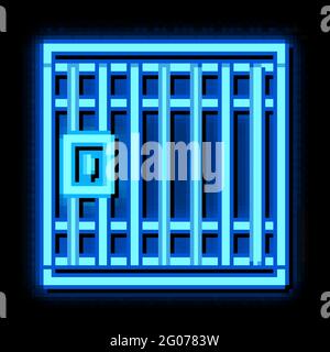 Police Prison Bar Gate neon glow icon illustration Stock Vector