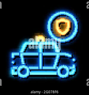 Police And Criminal Car neon glow icon illustration Stock Vector Image ...