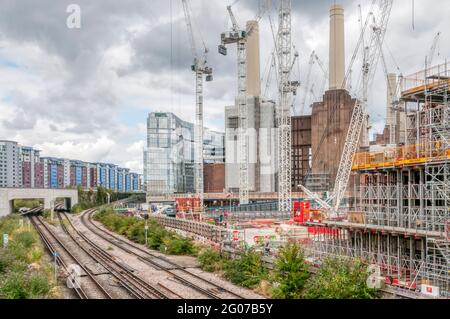 New housing being built around Battersea Power Station in South London. Stock Photo