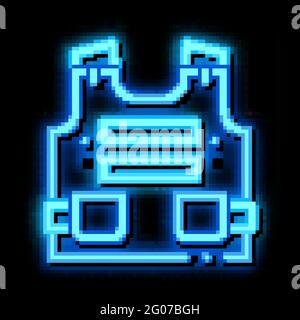 Police Body Safe Armor neon glow icon illustration Stock Vector