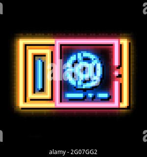 Ticket On Football Game neon glow icon illustration Stock Vector