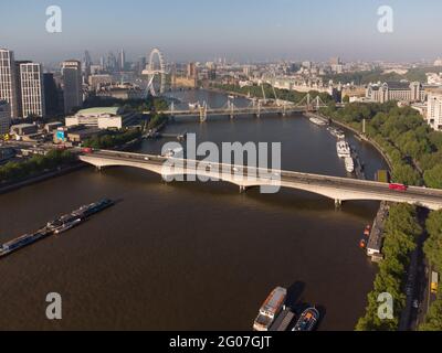 waterloo bridge across the river thames, london, england Stock Photo
