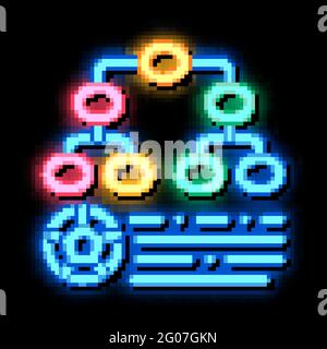 Soccer Game League Table neon glow icon illustration Stock Vector