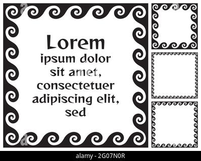Greek traditional border. Repeated motif. Vector print illustration Stock Vector