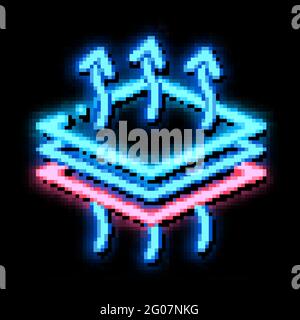 Breathable Layers neon glow icon illustration Stock Vector