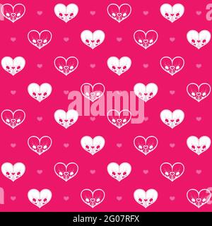 Vector design of pattern with heart shaped skulls, valentine's day decoration Stock Vector