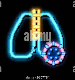 Lungs Infection neon glow icon illustration Stock Vector