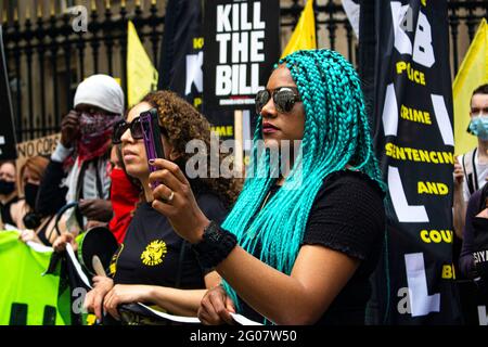 London, United Kingdom - May 30th 2021: Kill The Bill protest. Stock Photo
