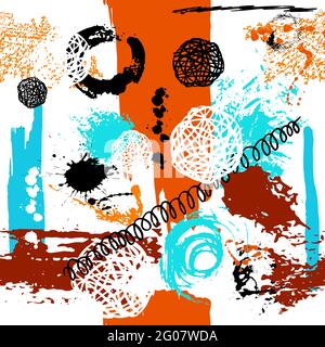 Seamless rainbow background made from brush strokes. Vector Stock Vector