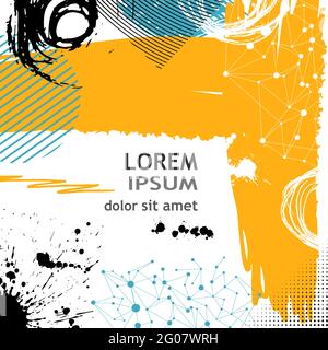 Abstract background for text. With handmade items. Vector illustration Stock Vector