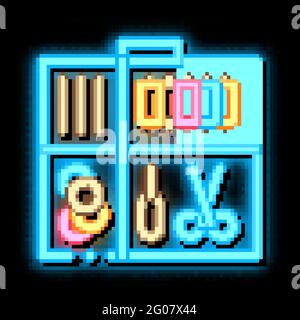 Sewing Kit Case neon glow icon illustration Stock Vector