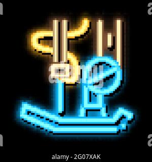 Knitting Detail neon glow icon illustration Stock Vector