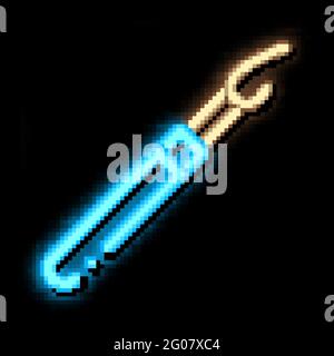 Sewing Knife neon glow icon illustration Stock Vector