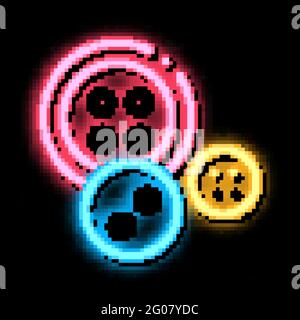 Sewing Buttons neon glow icon illustration Stock Vector