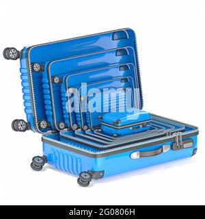 Small cheap blue suitcase