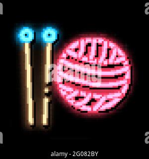 Knitting Needles neon glow icon illustration Stock Vector