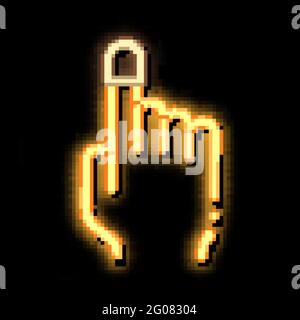 Finger Thimble neon glow icon illustration Stock Vector