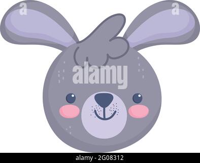 rabbit cute face Stock Vector