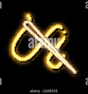 Needle And Thread neon glow icon illustration Stock Vector