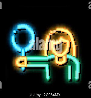 Tennis Player neon glow icon illustration Stock Vector