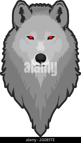 Head of a wolf vector illustration isolated on white background Stock Vector