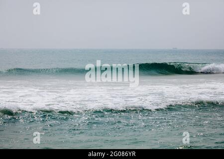 Beautiful view of sea waves and blue sky Stock Photo