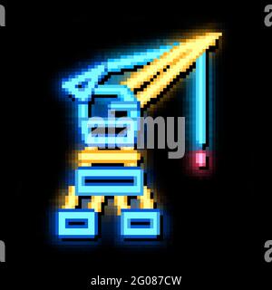Seaport Crane neon glow icon illustration Stock Vector