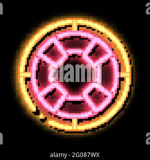 Lifebuoy Circle neon glow icon illustration Stock Vector