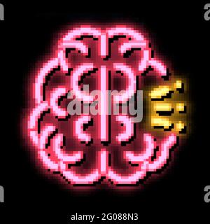 Human Brain neon glow icon illustration Stock Vector