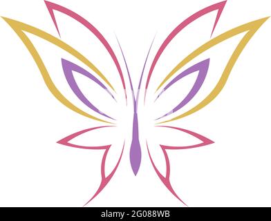 Butterfly icon logo design concept template illustration vector Stock Vector