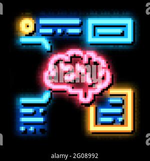 Brain Feature neon glow icon illustration Stock Vector
