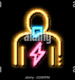 Lightning On Body neon glow icon illustration Stock Vector