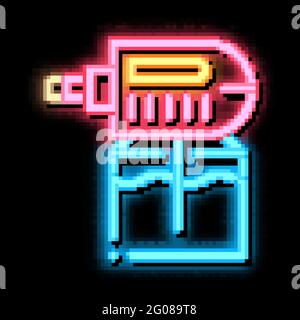 Electric Mosquito neon glow icon illustration Stock Vector