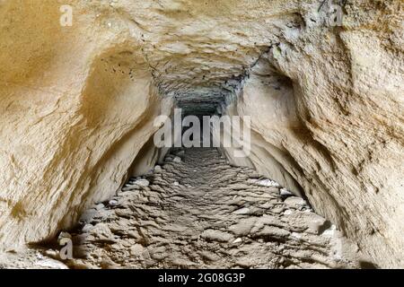Empty cave along Fort Funston Beach. San Francisco, California, USA. Stock Photo