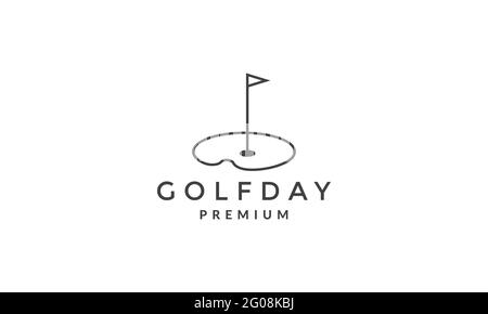 golf flag pole lines logo symbol vector icon illustration graphic design Stock Vector