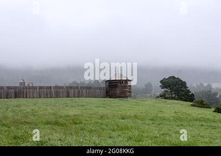 Fort Ross, a historic Russian fort on the California coast, USA Stock Photo